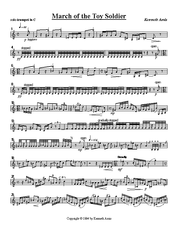 This is page 1 of Amis’s "March of the Toy Soldier."