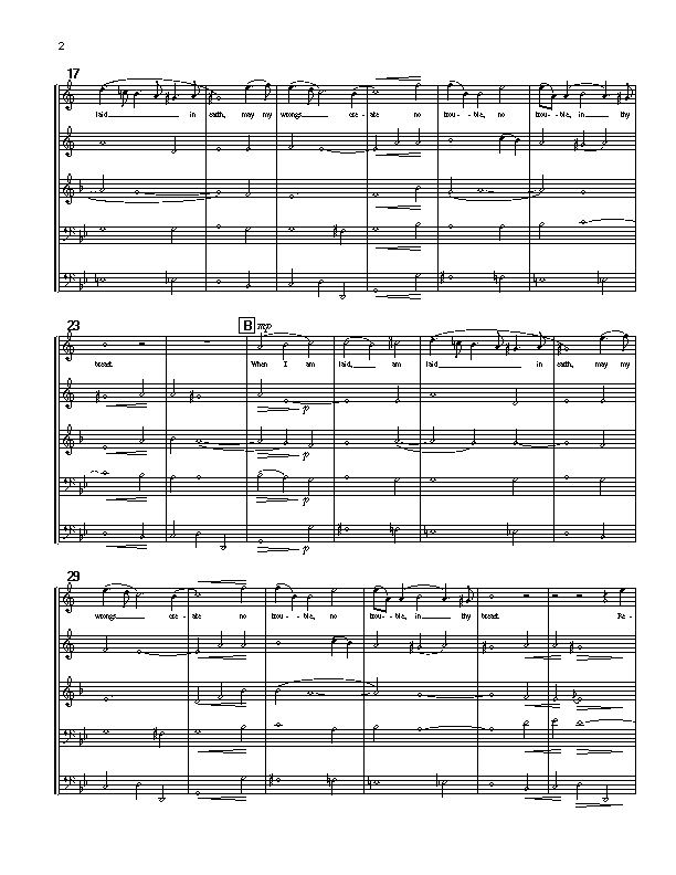 This is page 1 of Purcell’s "Dido's Lament for brass quintet."